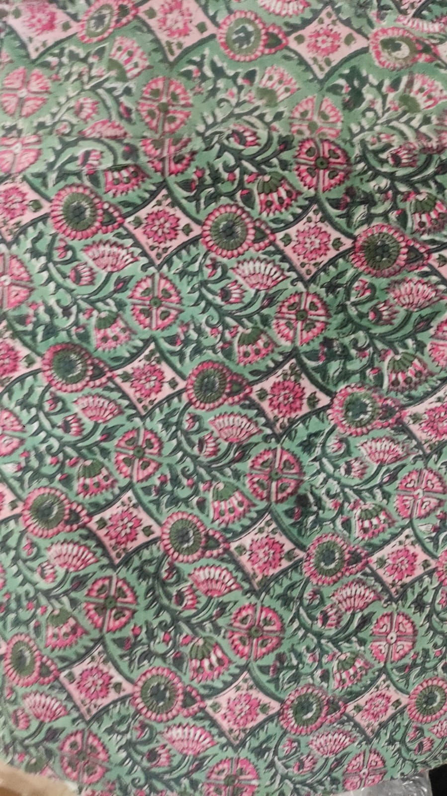 Hand Block Printed Cotton Fabric Per Meter - F001F2708