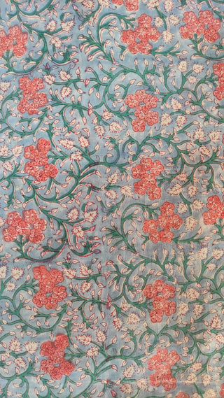 Hand Block Printed Cotton Fabric Per Meter - F001F2709