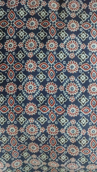 Hand Block Printed Cotton Fabric Per Meter - F001F2713