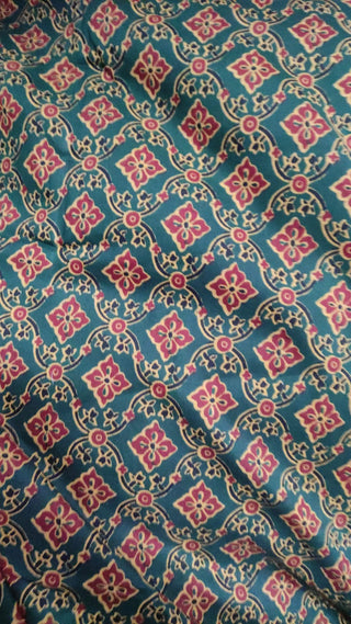 Hand Block Printed Cotton Fabric Per Meter - F001F2715
