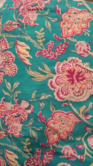 Hand Block Printed Cotton Fabric Per Meter - F001F2716