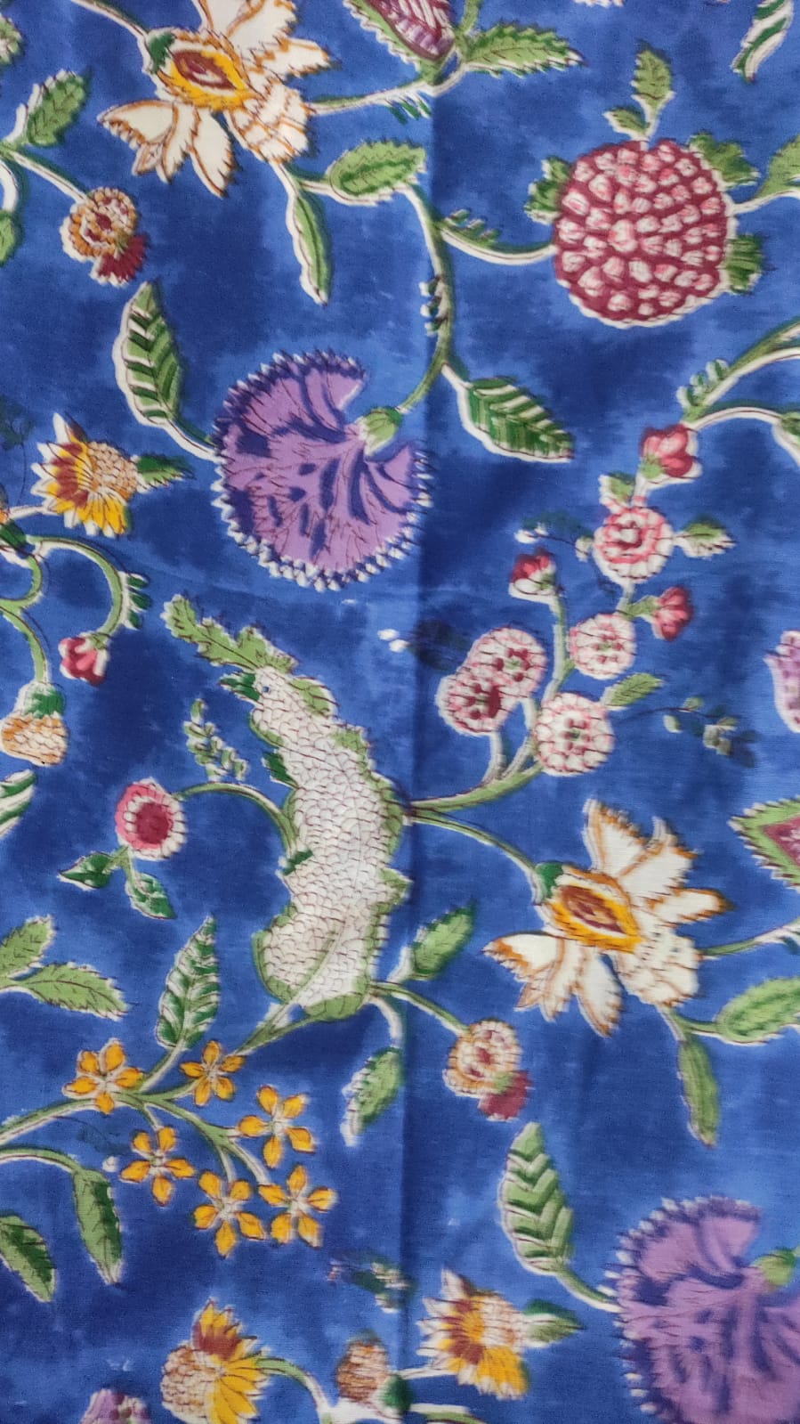 Hand Block Printed Cotton Fabric Per Meter - F001F2722