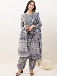 Rozana Minal Set Of Kurta Salwar Pants Dupatta