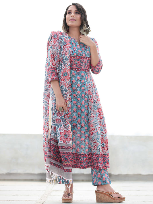 Jashn Gulshan - Set of Anarkali Kurta Pants & Dupatta - KS05A2494D