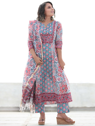 Jashn Gulshan - Set of Anarkali Kurta Pants & Dupatta - KS05A2494D