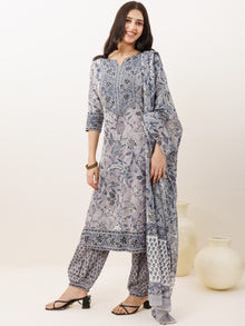 Rozana Minal Set Of Kurta Salwar Pants Dupatta