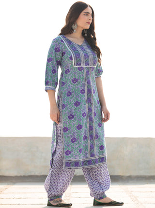 Zohra Raga - Set of Straight Kurta Salwar & Dupatta - KS60M2516D