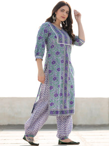 Zohra Raga - Set of Straight Kurta Salwar & Dupatta - KS60M2516D