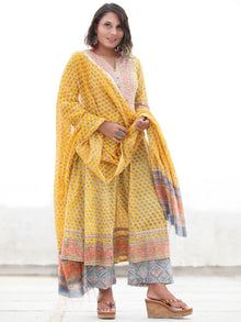 Jashn Amrin - Set of Anarkali Kurta Palazzo & Dupatta - KS25G2496D