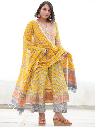 Jashn Amrin - Set of Anarkali Kurta Palazzo & Dupatta - KS25G2496D