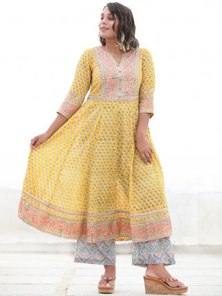 Jashn Amrin - Set of Anarkali Kurta Palazzo & Dupatta - KS25G2496D