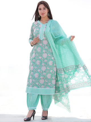 Nayab Nazmil - Set of Kurta Salwar Pants & Dupatta - KS50E2550D