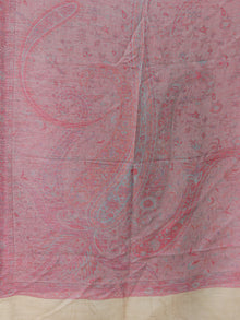 Pink Sky Blue Beige Pure Cashmere Wool Jamavar Stole - S200557