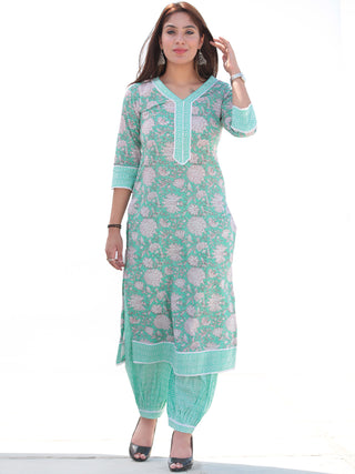 Nayab Nazmil - Set of Kurta Salwar Pants & Dupatta - KS50E2550D