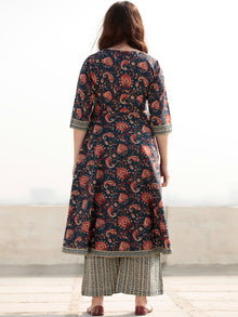 Zohra Gulzar - Set of Anarkali Kurta Palazzo & Banarsee Dupatta - KS13G2521D