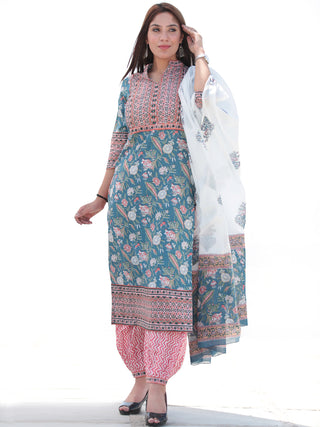 Nayab Midhat - Set of Kurta Salwar Pants & Dupatta - KS52A2551D