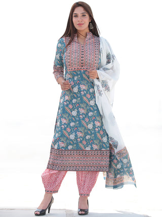Nayab Midhat - Set of Kurta Salwar Pants & Dupatta - KS52A2551D