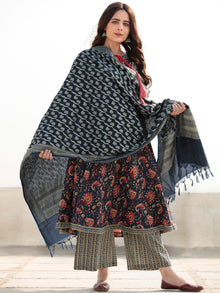 Zohra Gulzar - Set of Anarkali Kurta Palazzo & Banarsee Dupatta - KS13G2521D