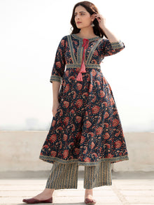 Zohra Gulzar - Set of Anarkali Kurta Palazzo & Banarsee Dupatta - KS13G2521D