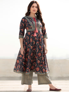 Zohra Gulzar - Set of Anarkali Kurta Palazzo & Banarsee Dupatta - KS13G2521D