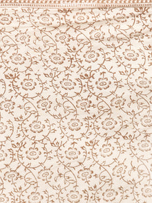 Beige Mustard Bagh Printed Maheshwari Cotton Saree - S031703309