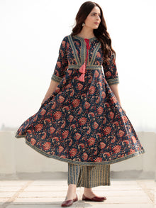Zohra Gulzar - Set of Anarkali Kurta Palazzo & Banarsee Dupatta - KS13G2521D