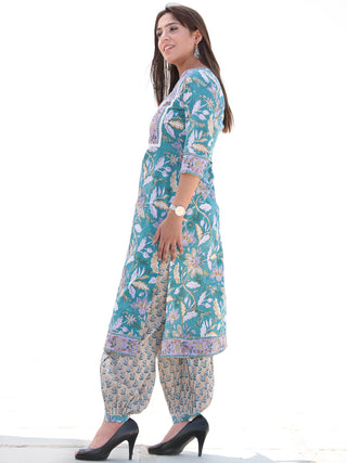 Nayab Feiyaz - Set of Kurta Salwar Pants & Kota Dupatta - KS51B2552D