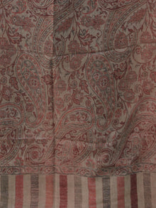 Beige Brown Maroon Pure Cashmere Wool Jamavar Stole  - S200559