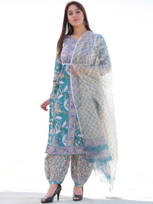 Nayab Raga - Set of Kurta Salwar Pants & Kota Dupatta - KS51A2552D