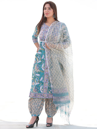 Nayab Raga - Set of Kurta Salwar Pants & Kota Dupatta - KS51A2552D