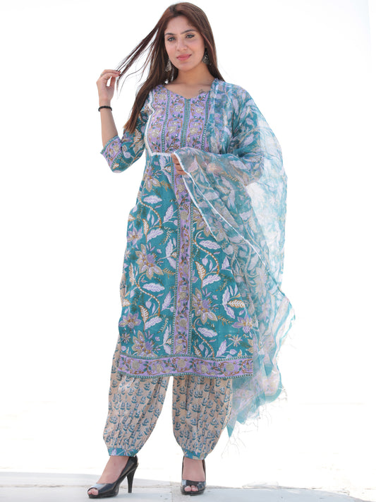 Nayab Feiyaz - Set of Kurta Salwar Pants & Kota Dupatta - KS51B2552D