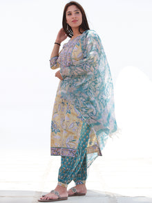 Nayab Aisha - Set of Kurta Salwar Pants & Kota Dupatta - KS49A2553D