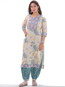 Nayab Aisha - Set of Kurta Salwar Pants & Kota Dupatta - KS49A2553D