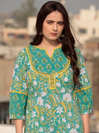 Zohra Nahiza - Set of Kurta Pants & Kota Dupatta - KS61C2524D