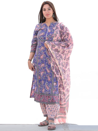 Nayab Inaya - Set of Kurta Salwar Pants & Dupatta - KS62A2525D