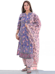 Nayab Inaya - Set of Kurta Salwar Pants & Dupatta - KS62A2525D