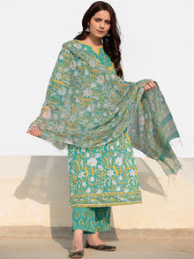 Zohra Nahiza - Set of Kurta Pants & Kota Dupatta - KS61C2524D