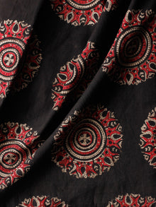 Black Ivory Red Hand Block Printed Cotton Fabric Per Meter - F001F1818