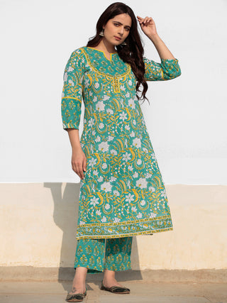Zohra Nahiza - Set of Kurta Pants & Kota Dupatta - KS61C2524D