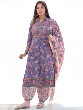 Nayab Diwa - Set of Kurta Salwar Pants & Dupatta - KS21A2525D