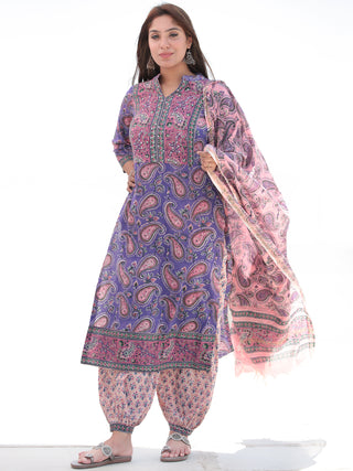 Nayab Diwa - Set of Kurta Salwar Pants & Dupatta - KS21A2525D