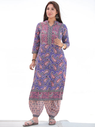 Nayab Diwa - Set of Kurta Salwar Pants & Dupatta - KS21A2525D