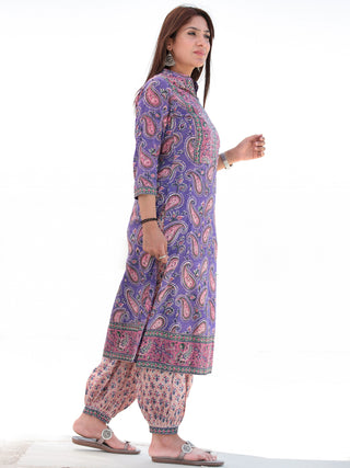 Nayab Diwa - Set of Kurta Salwar Pants & Dupatta - KS21A2525D