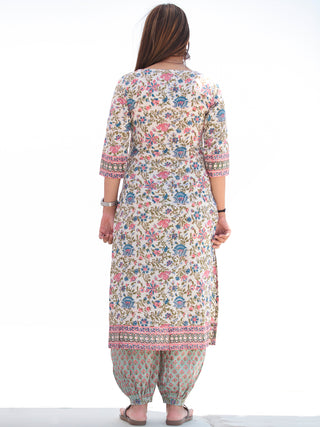 Nayab Jasmine - Set of Kurta Pants & Kota Doria Dupatta - KS14D2555D