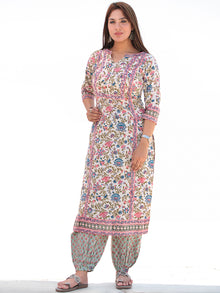 Nayab Jasmine - Set of Kurta Pants & Kota Doria Dupatta - KS14D2555D
