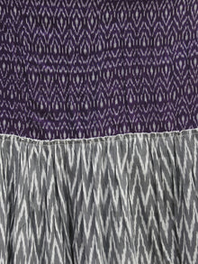 Violet Grey Ivory Hand Woven Cotton Mercerized  Ikat Tier Dress - D175F840