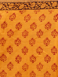 Rust Orange Maroon Black Bagh Printed Maheshwari Cotton Saree - S031703314