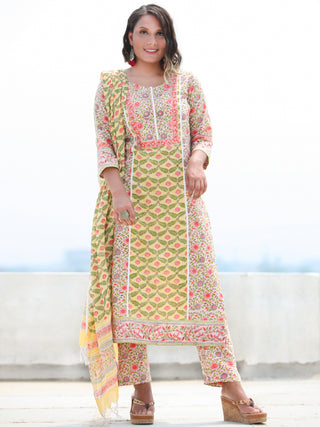 Jashn Bahija - Set of Kurta Pants & Dupatta - KS60Z2497D