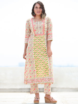 Jashn Bahija - Set of Kurta Pants & Dupatta - KS60Z2497D