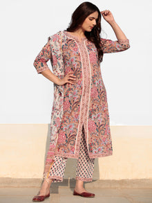 Zohra Anjum - Set of Straight Kurta Pants & Dupatta - KS78E2515D